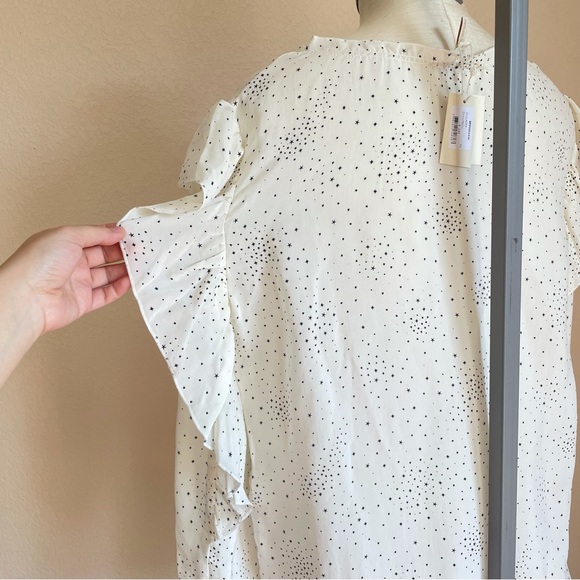 Maje Lacky Ruffle Star Printed Cupro Blouse Size 3 / Large NWT - Picture 10 of 16